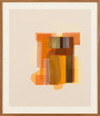 Hikari (光) — Light, monoprint by Angeline Harrington, framed