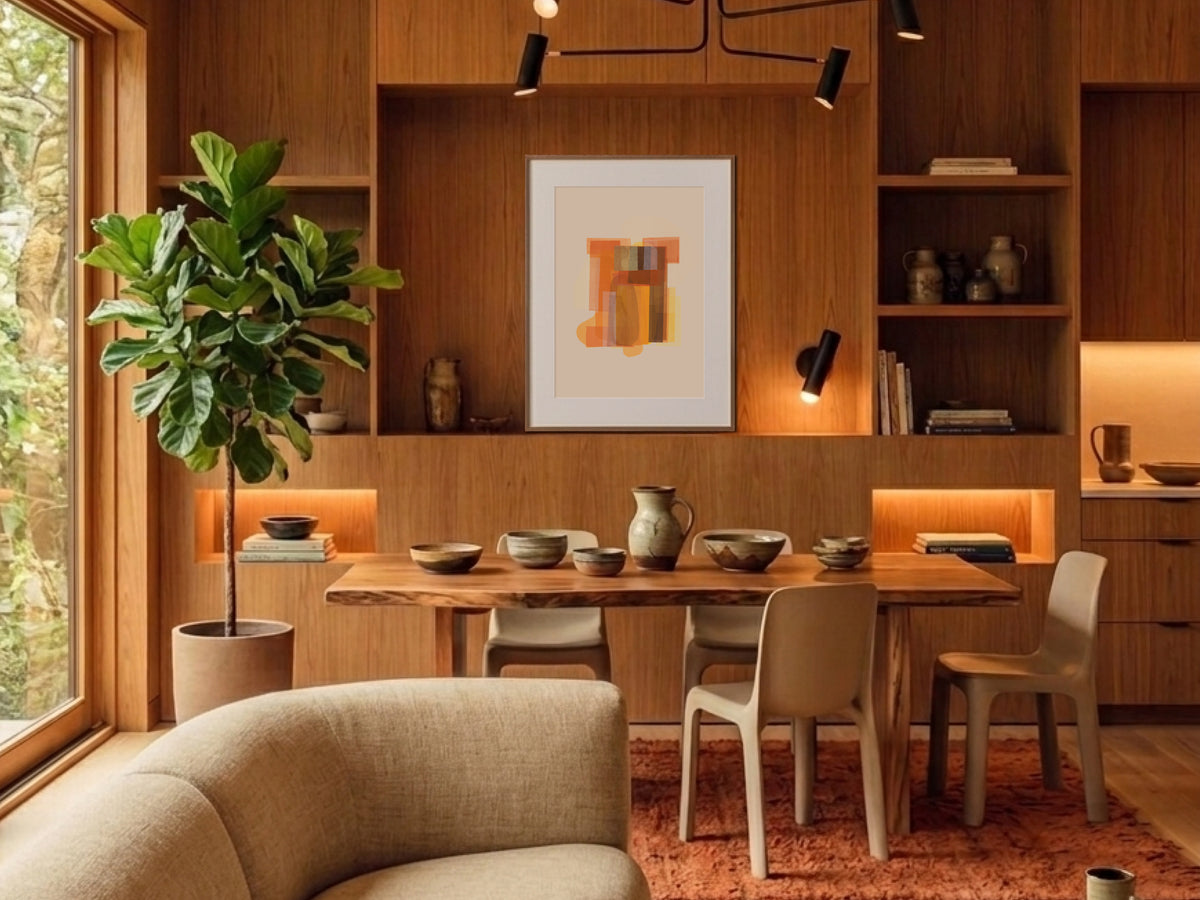 Hikari (光) — Light print by Angeline Harrington, shown in a dining room