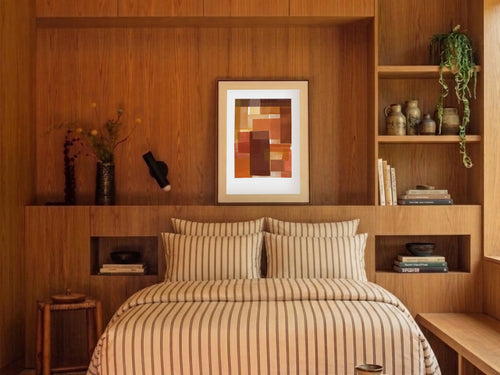 Ne (根) — Foundation print by Angeline Harrington, shown in a bedroom