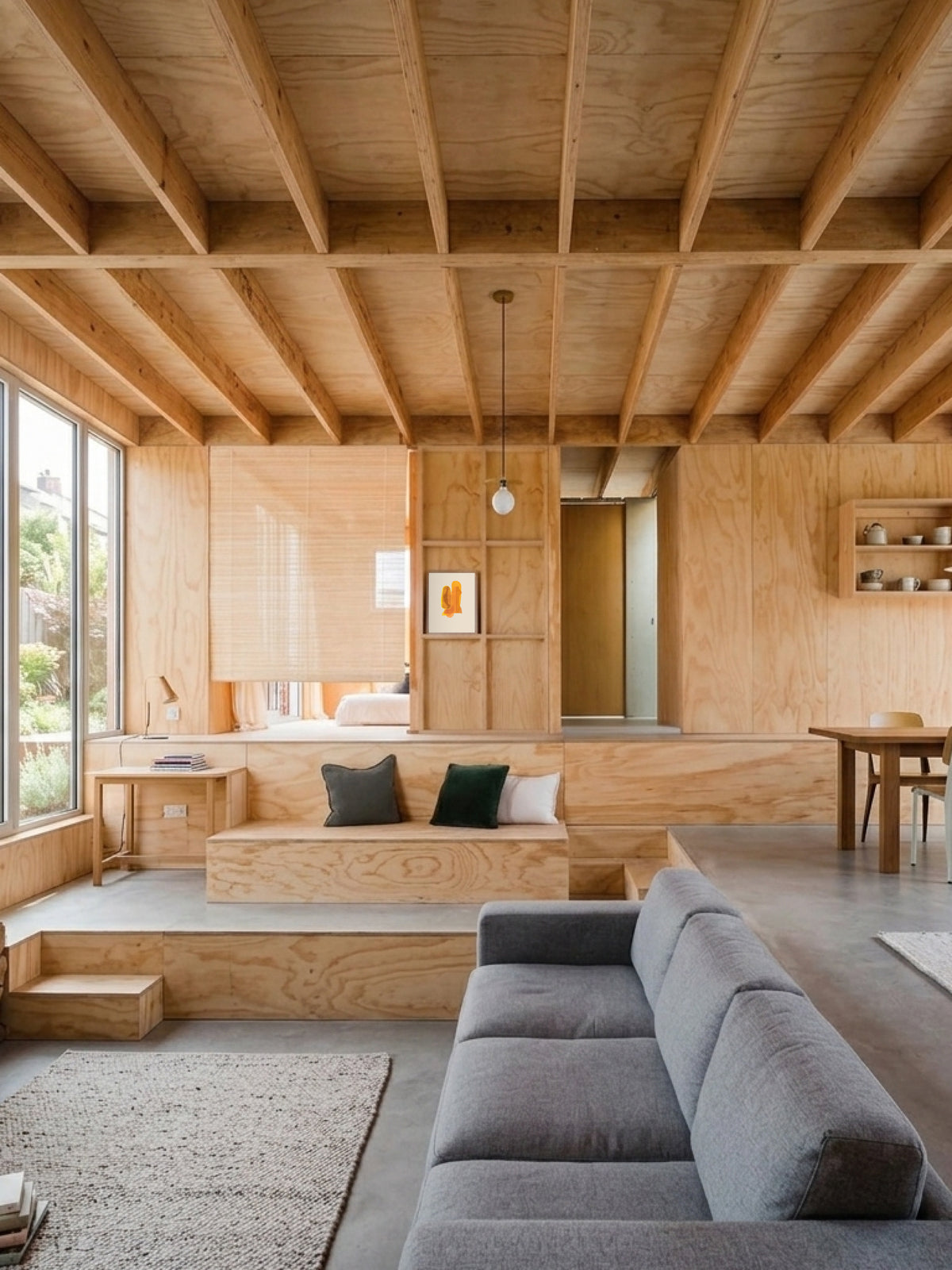 Yureru Shinpo (揺れる進歩) — Wavering Progress print by Angeline Harrington, shown in a living room