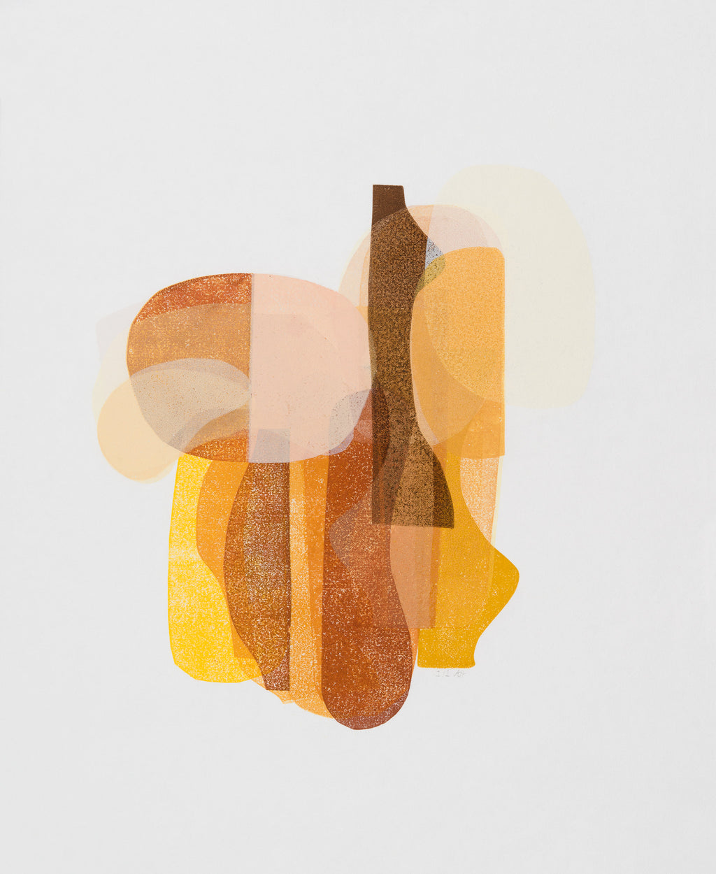 Shizu (静) — Calm, monoprint by Angeline Harrington, unframed